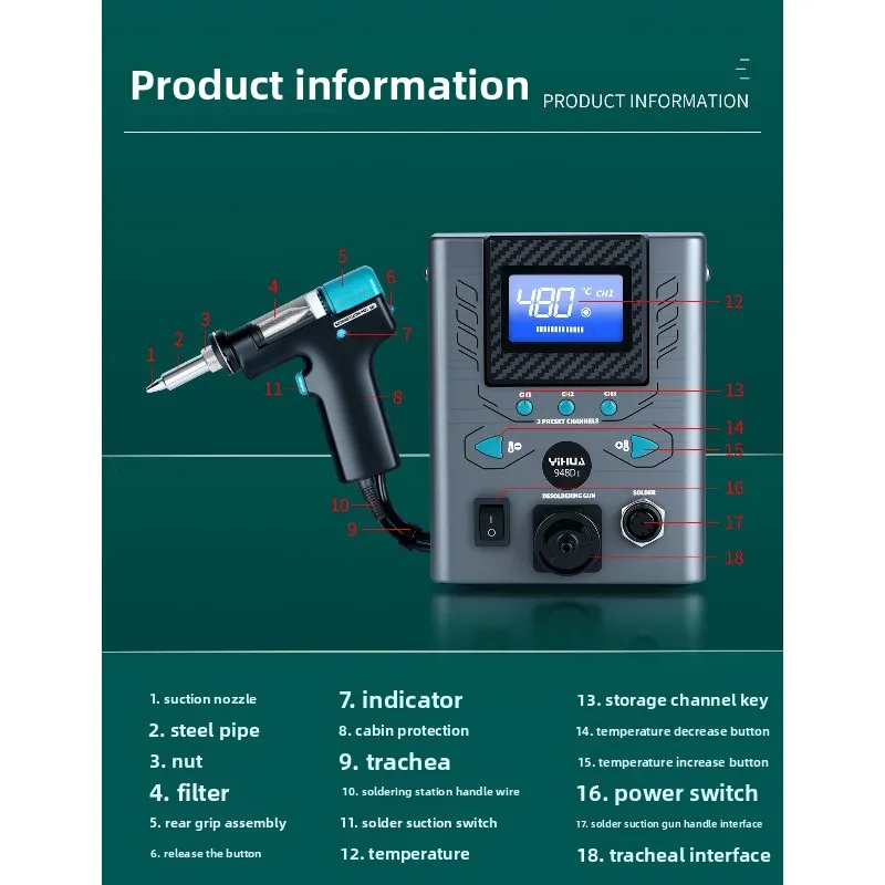 고출력 전기식 납 흡입 장치, 무연 납 흡입 펌프, 자 - Desoldering Gun Vacuum Electric 리뷰 및 가격